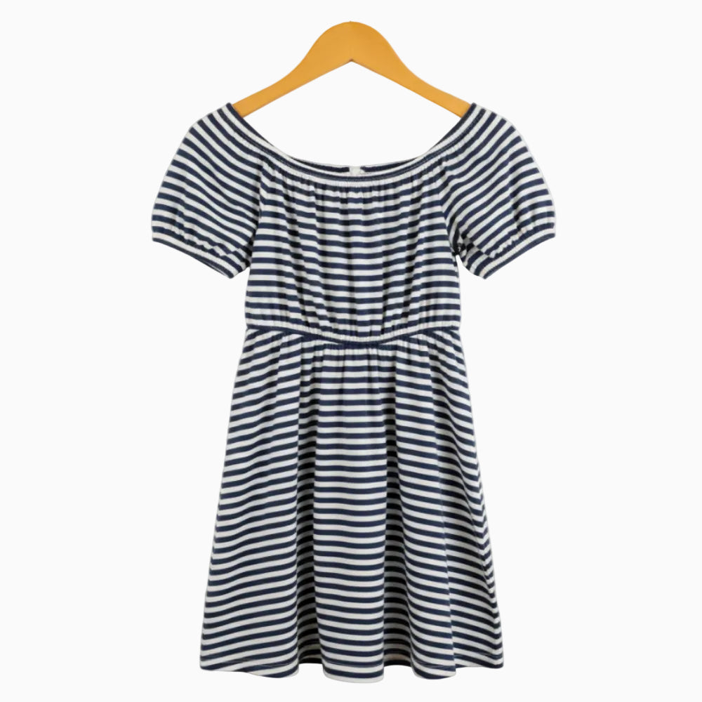 Please vestito a righe bianco e blu bambina