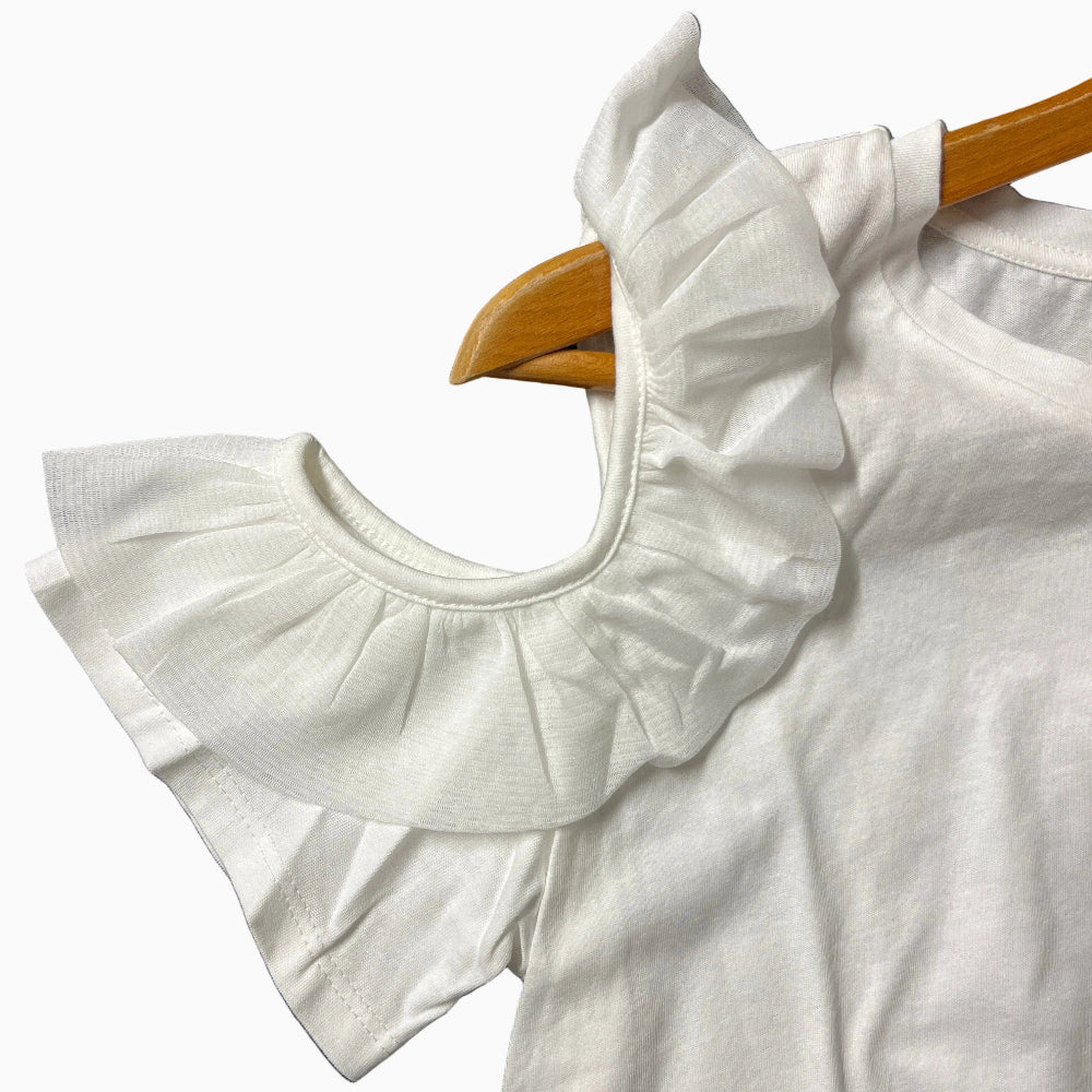 Please maglia bianca bambina manica organza - Abbigliamento bambini firmato | CDifferent Outlet