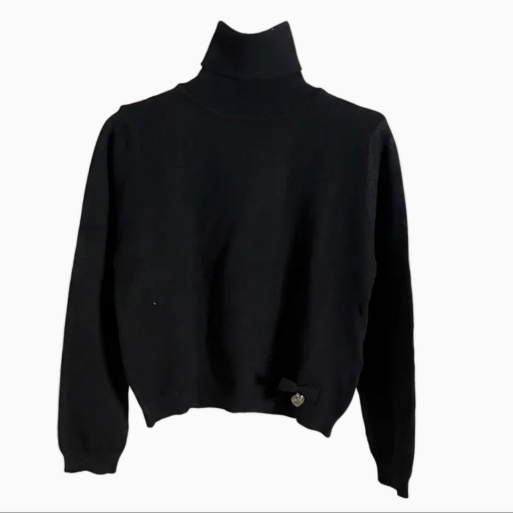 Alice Pi maglia a collo alto con fiocchetto e cuore logo bambina