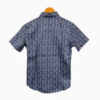 Sarabanda camicia manica corta blu fantasia bambino - Abbigliamento bambini firmato | CDifferent Outlet