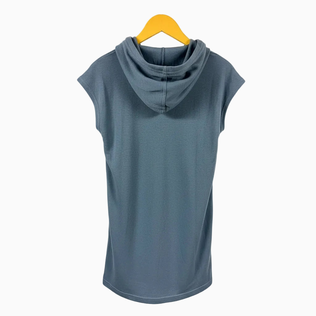 Only vestito bambina in felpa con cappuccio blu