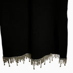 To Be Too Abito in Maglia Nero con Frange di Strass bambina