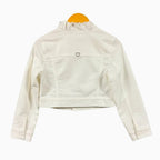 Please giacca cropped bambina panna con rouche - Abbigliamento bambini firmato | CDifferent Outlet