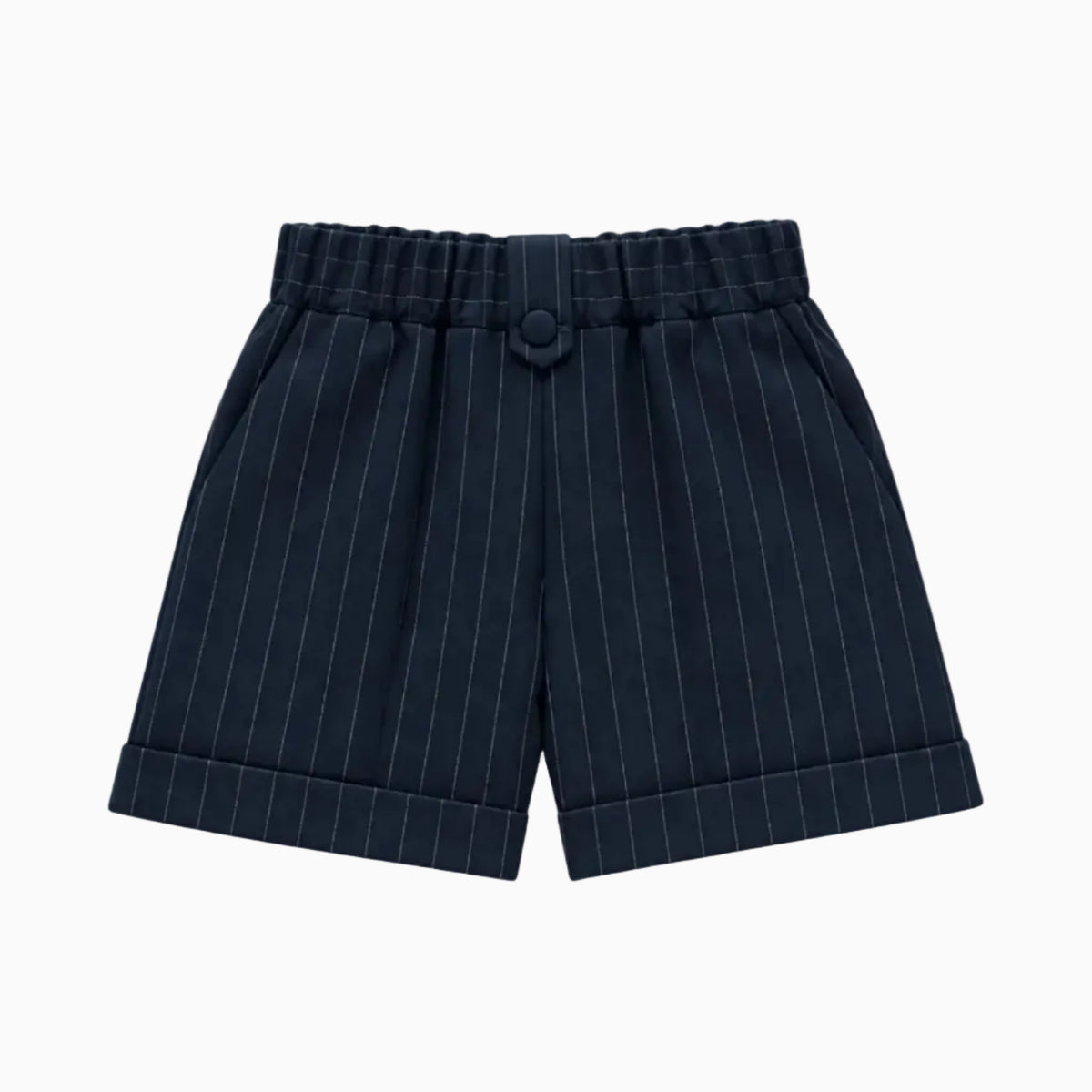 Retro shorts sartoriali bambina vita elastica e bottoni decorativi