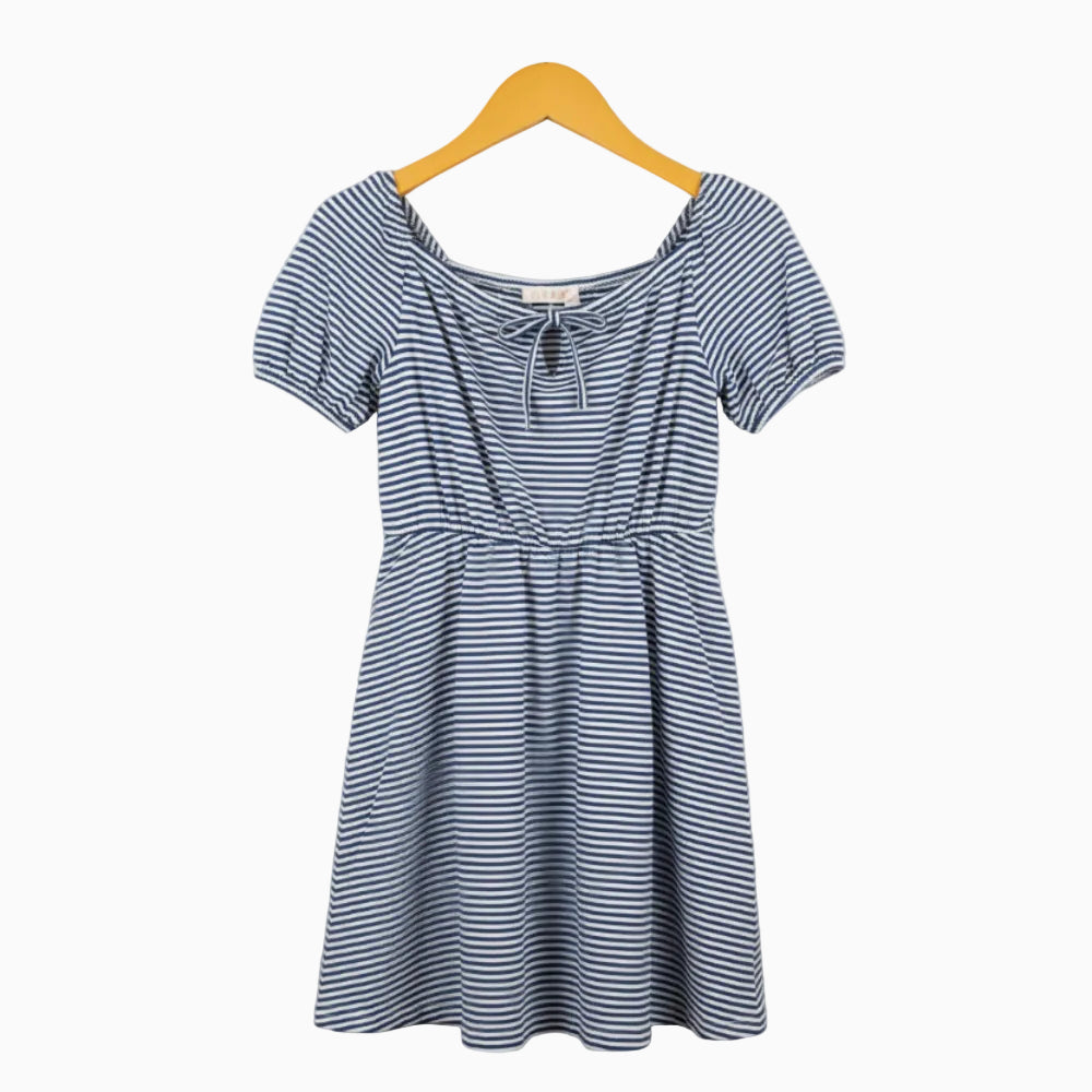 Please vestito a righe bianco e blu bambina