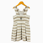 Mayoral vestito lino a righe bianco e beige bambina - Abbigliamento bambini firmato | CDifferent Outlet