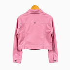 Please giacca bambina rosa con balza