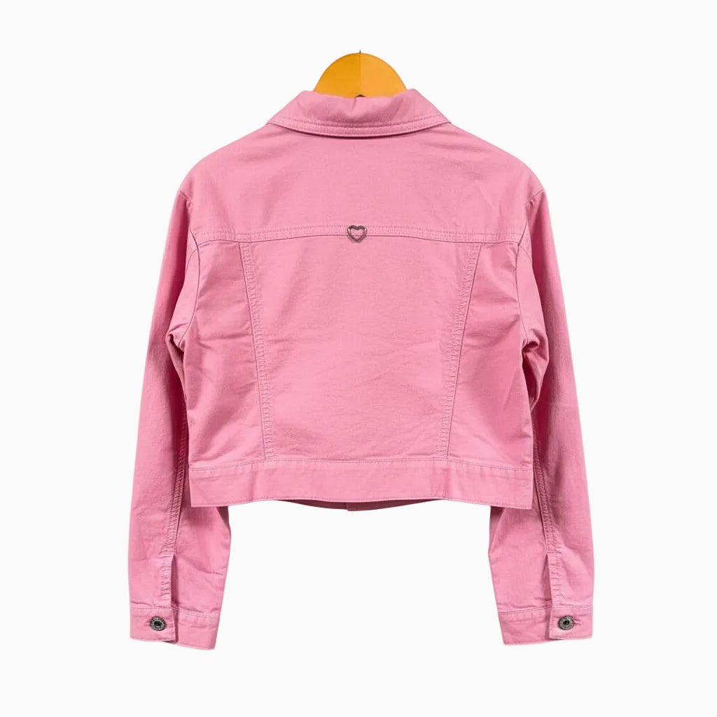 Please giacca bambina rosa con balza