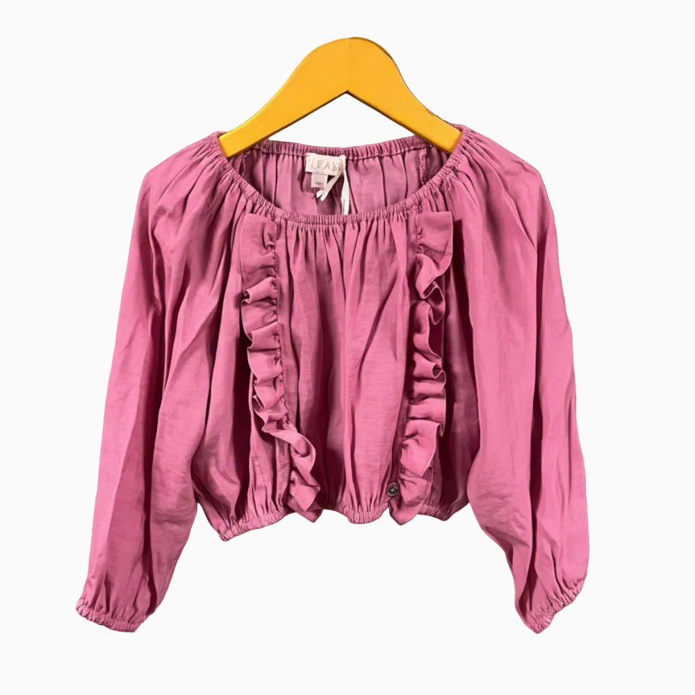 Please blusa rosa bambina con rouches - Abbigliamento bambini firmato | CDifferent Outlet