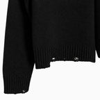 To Be Too maglia nera con collo alto e dettagli strappati bambina | CDifferent Outlet