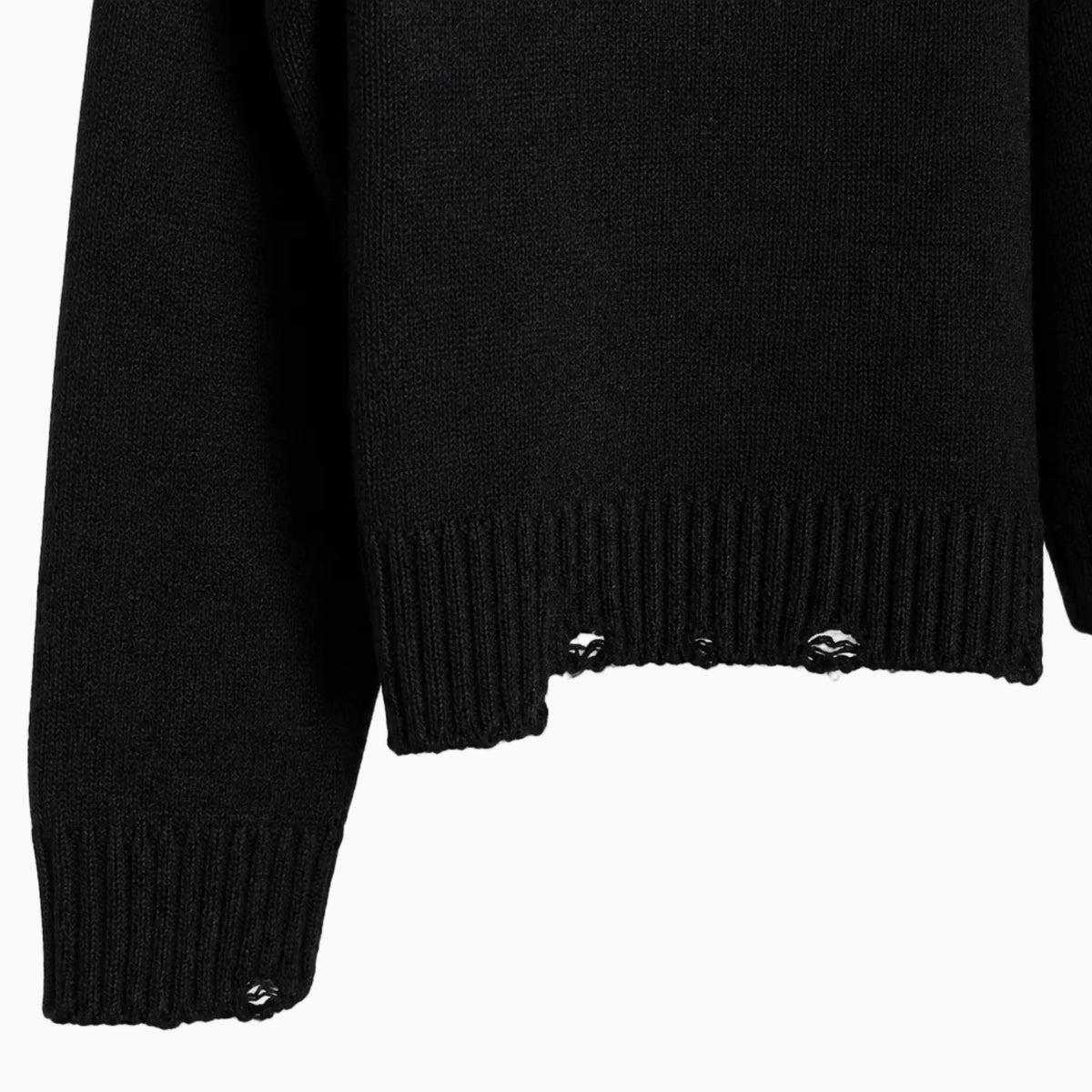 To Be Too maglia nera con collo alto e dettagli strappati bambina | CDifferent Outlet