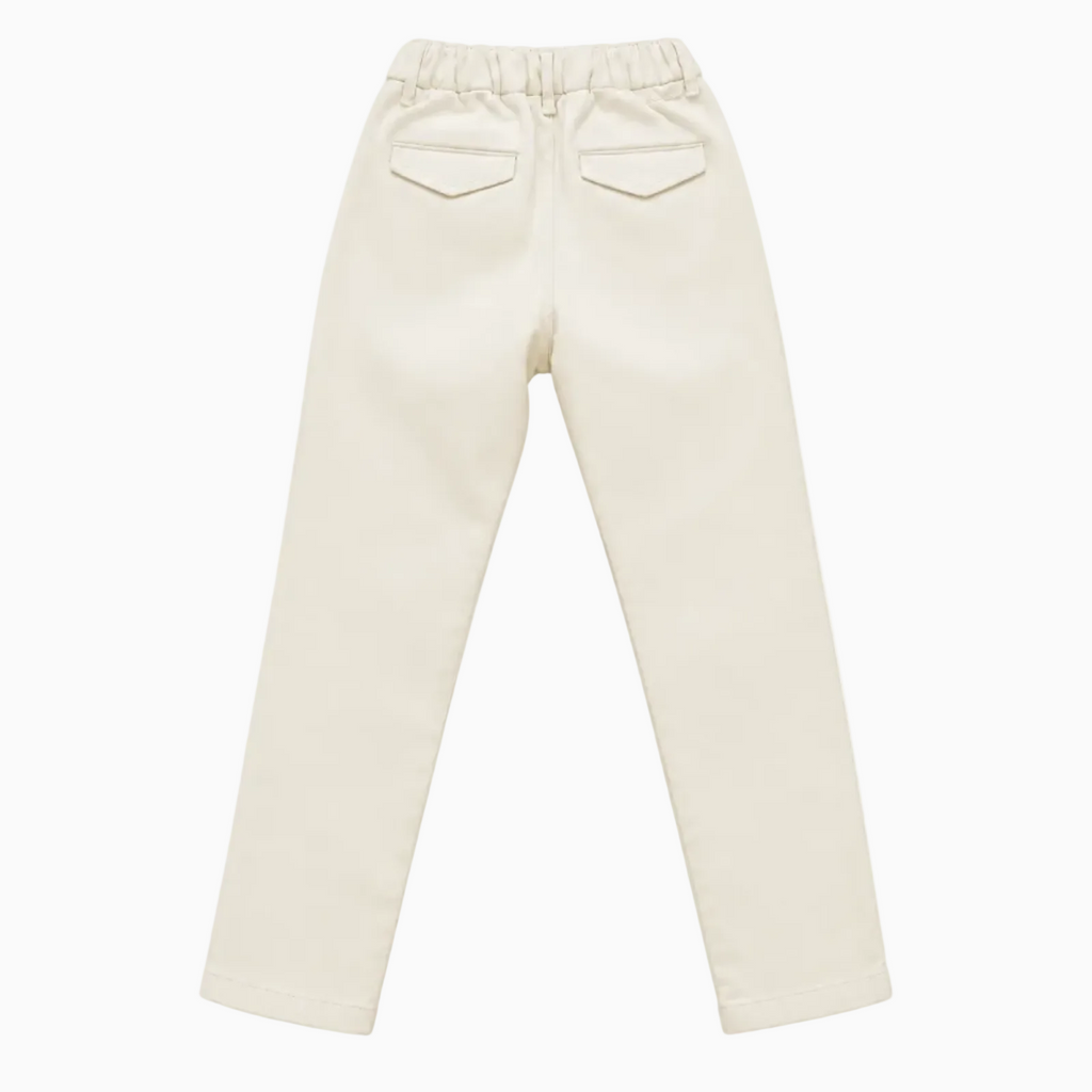 Pantalini Jeckerson beige chiaro vista posteriore con tasche a filetto