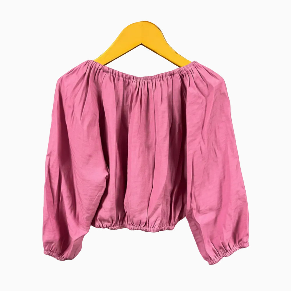 Please blusa rosa bambina con rouches - Abbigliamento bambini firmato | CDifferent Outlet