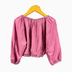 Please blusa rosa bambina con rouches - Abbigliamento bambini firmato | CDifferent Outlet