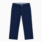 Pantalone classico blu navy bambino vita regolabile tasche inclinate cotone