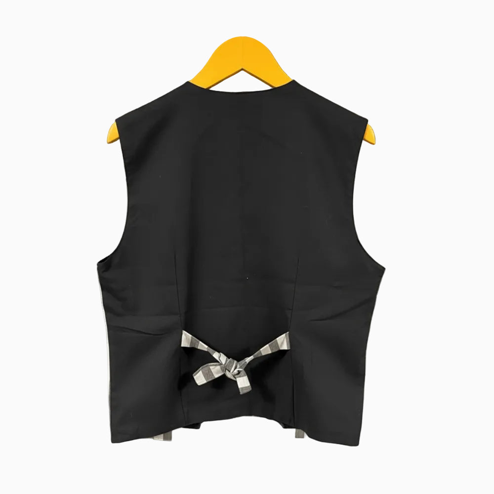 Over-D gilet slim fit righe verticali bianco e grigio bambino