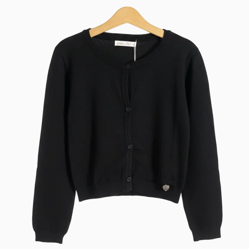 Alice Pi cardigan a manica lunga con bottoni e dettaglio cuore bambina