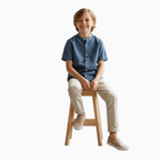 Jack & Jones camicia jeans collo alla coreana bambino