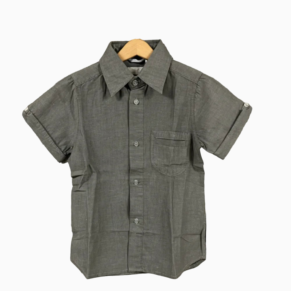Sarabanda camicia manica corta grigia bambino - Abbigliamento bambini firmato | CDifferent Outlet