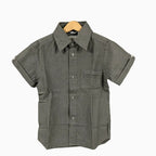 Sarabanda camicia manica corta grigia bambino - Abbigliamento bambini firmato | CDifferent Outlet