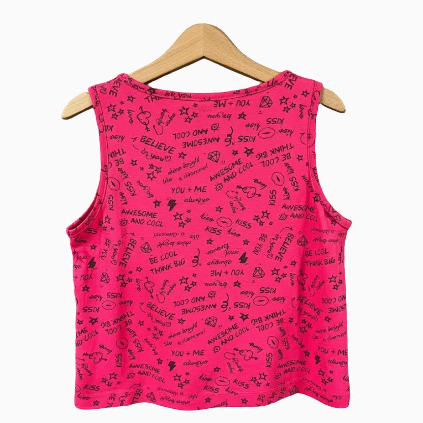 Losan canotta fucsia con stampe e scritta bambina - Abbigliamento bambini firmato | CDifferent Outlet