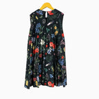 Monnalisa vestito plissettato bambina nero con fiori - Abbigliamento bambini firmato | CDifferent Outlet