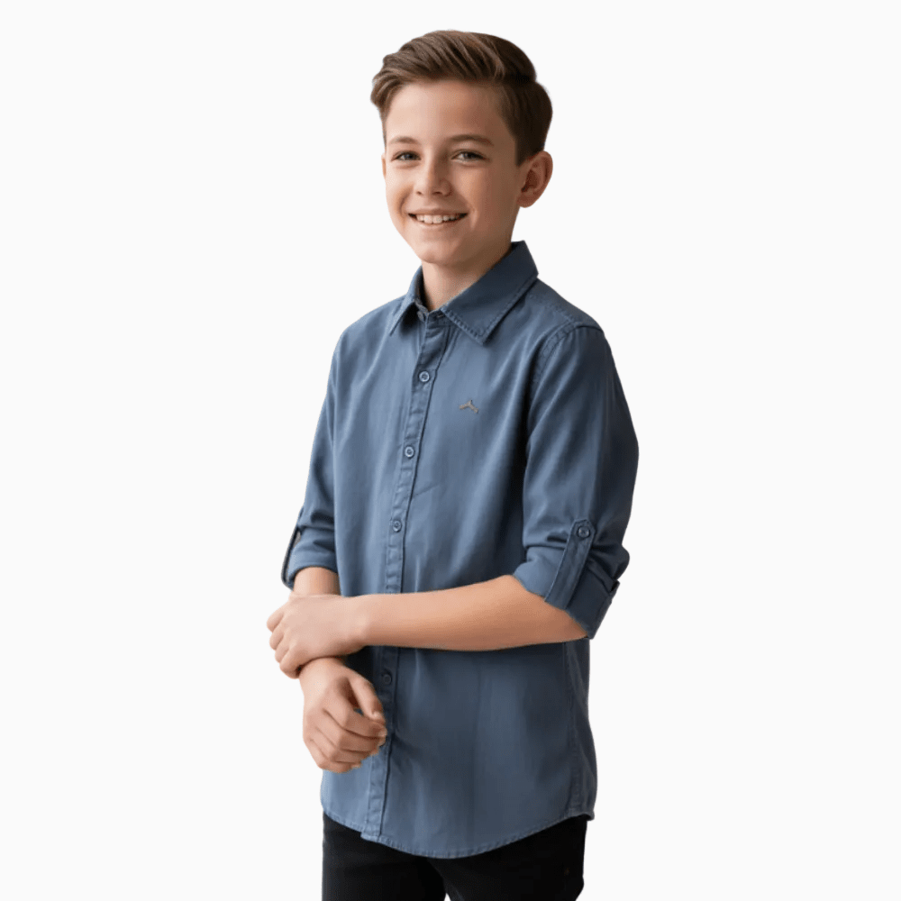 Scotch Shrunk camicia blu avio lino bambino - Abbigliamento bambini firmato | CDifferent Outlet