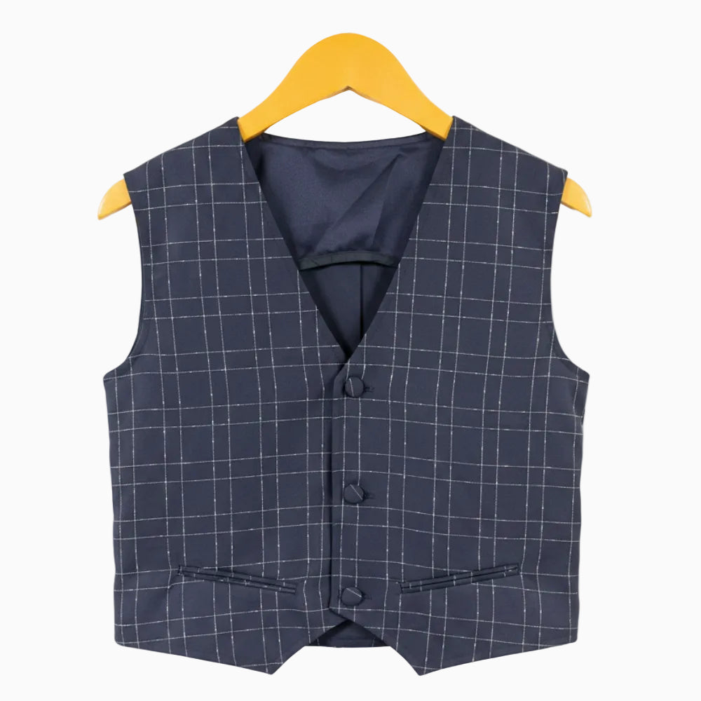 Sp1 gilet bambino blu navy con quadretti argentati - Abbigliamento bambini firmato | CDifferent Outlet
