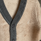 Jeckerson cardigan neonato a trecce con profili a contrasto