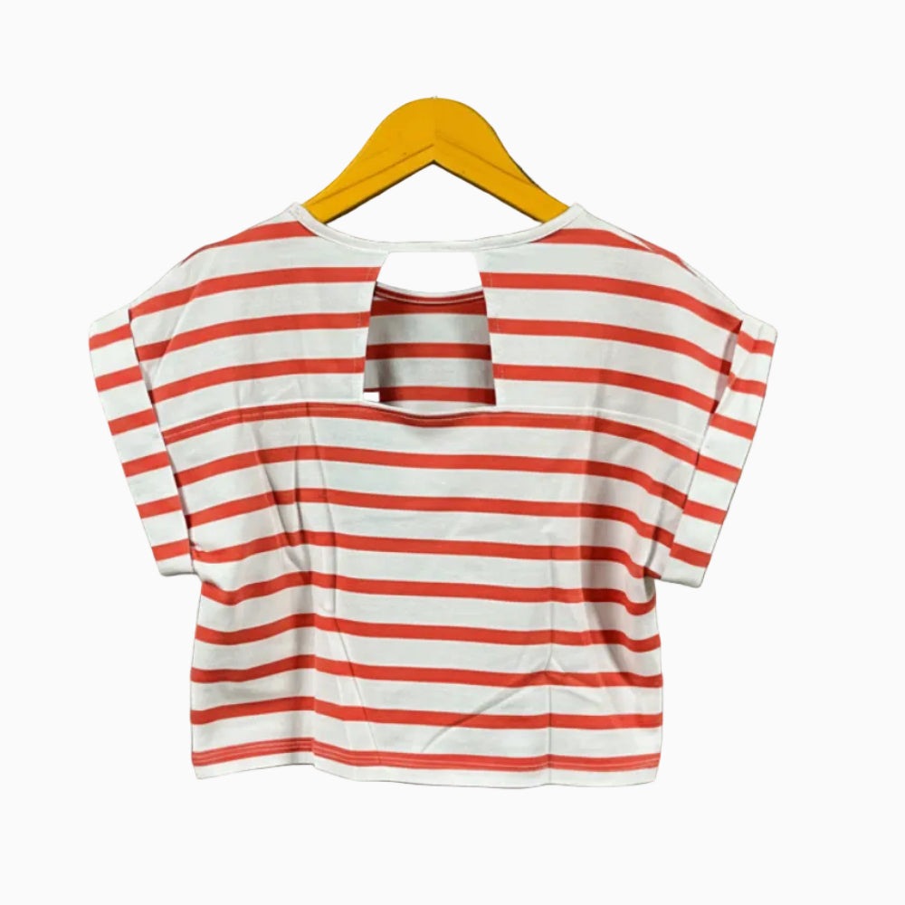 Sarabanda top a righe bianche e rosse bambina