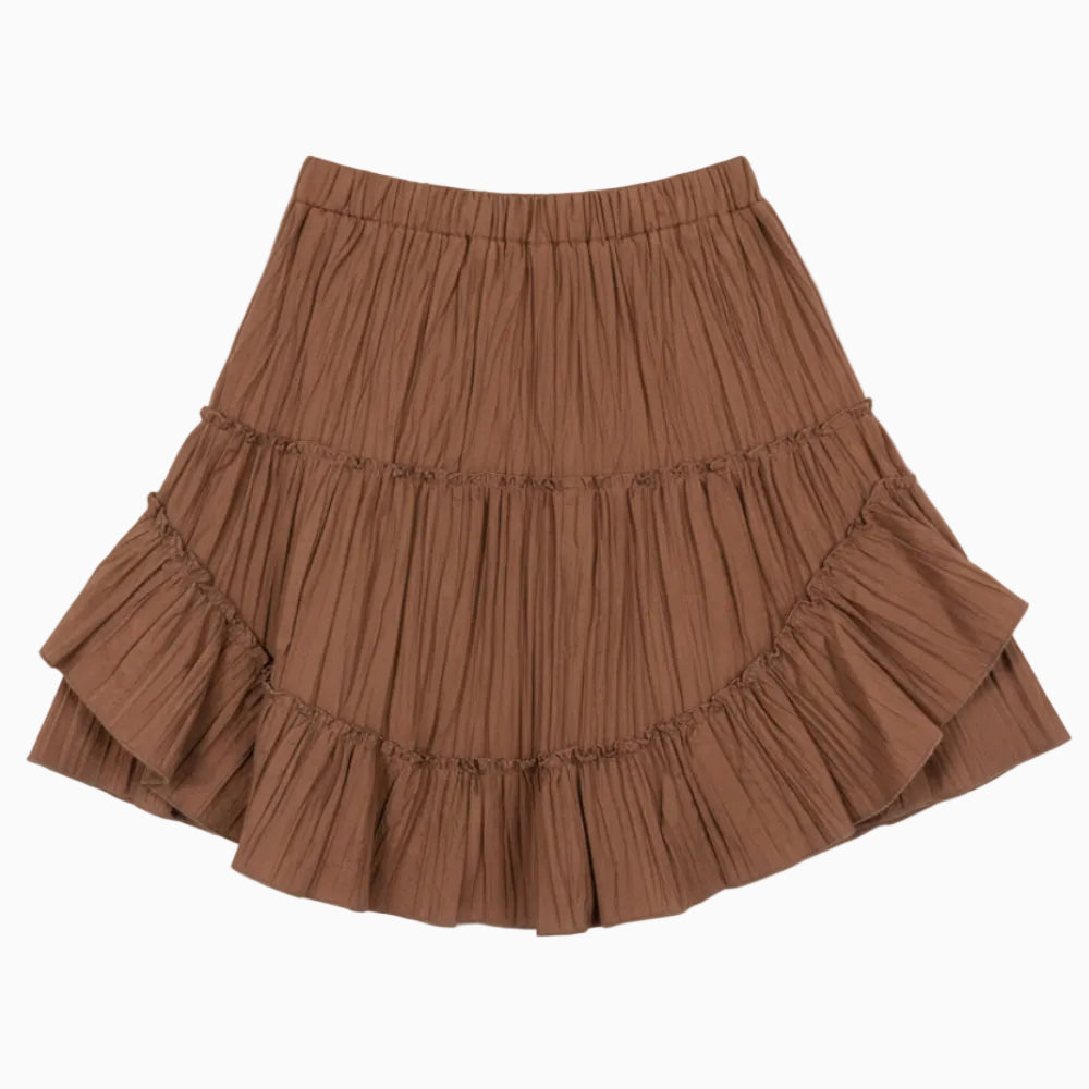T-Love gonna a balze marrone bambina - Abbigliamento bambini firmato | CDifferent Outlet