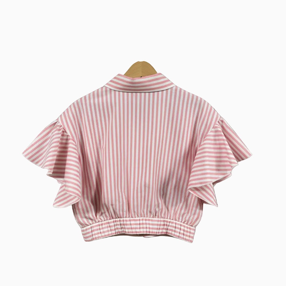 Please camicia bambina rigata rosa