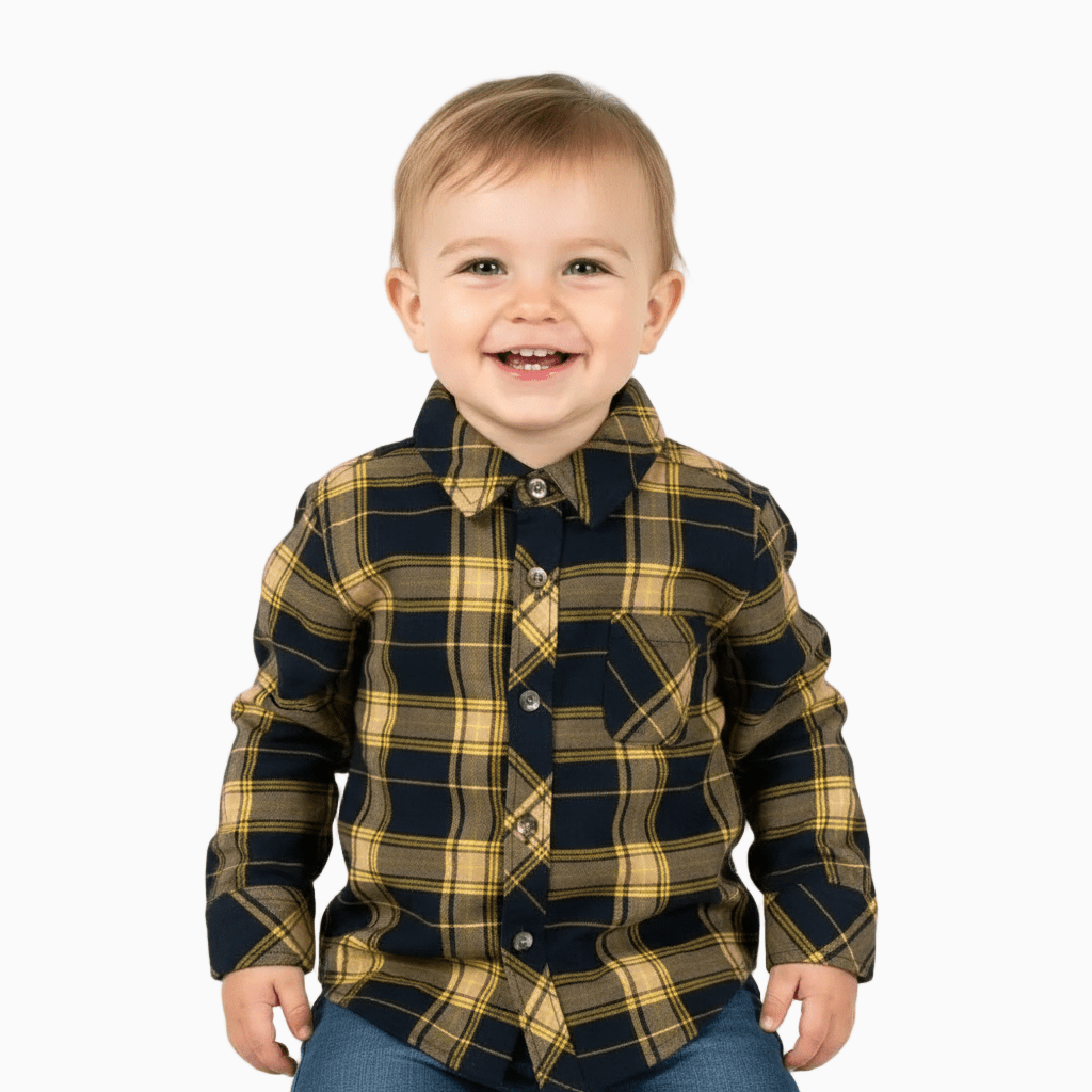 Ativo camicia neonato fantasia tartan