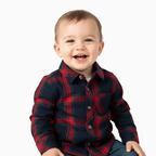 Ativo camicia neonato fantasia tartan