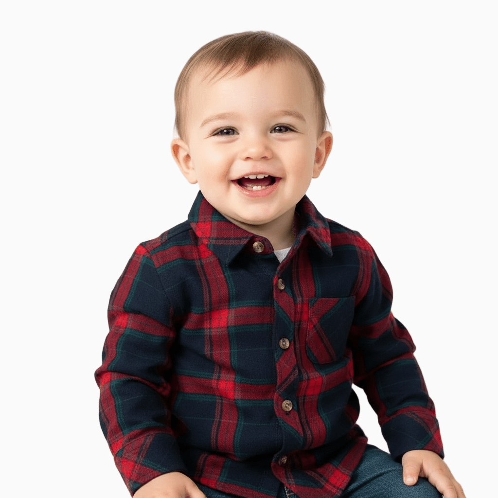 Ativo camicia neonato fantasia tartan