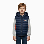 Ativo piumino smanicato con cappuccio bambino nero