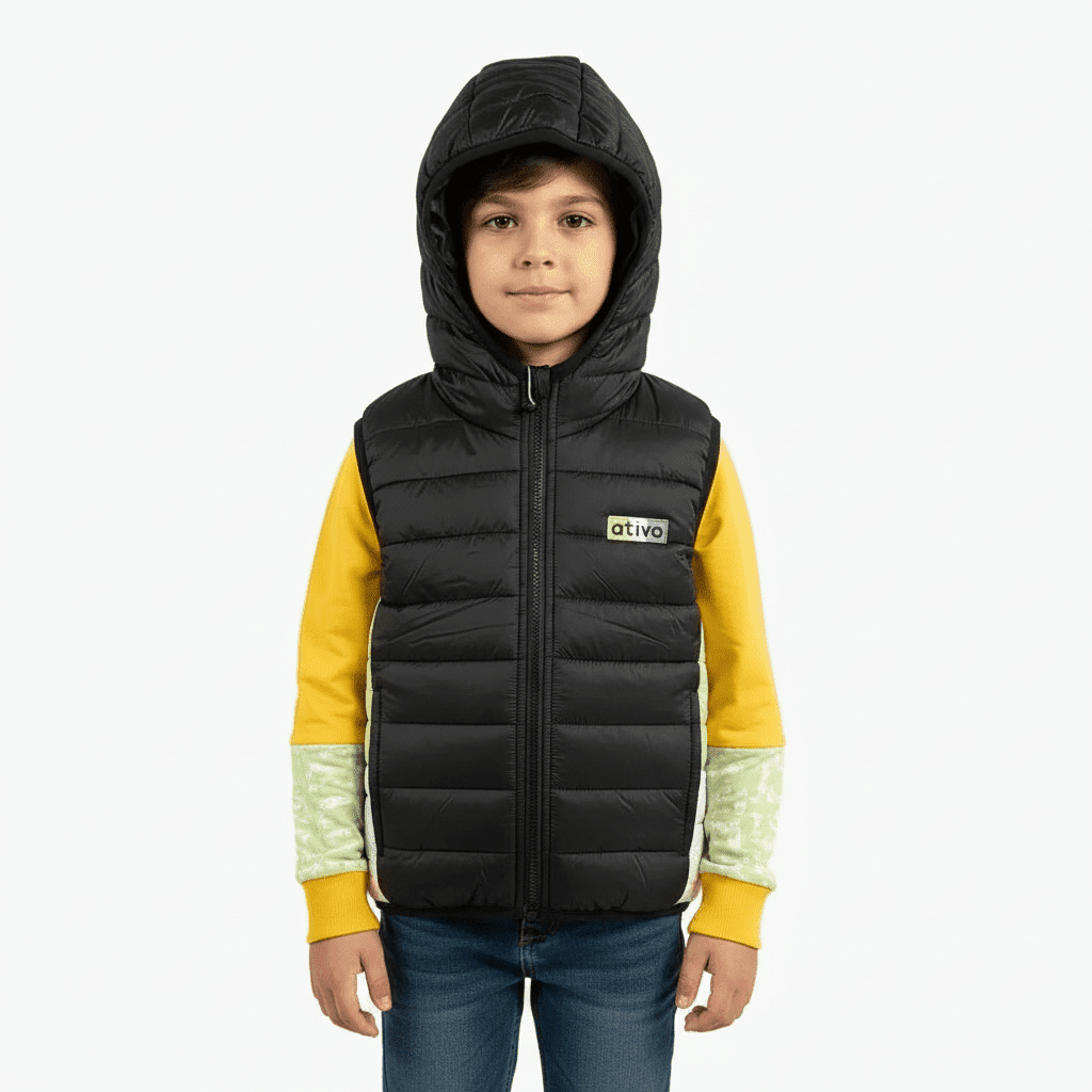Ativo piumino smanicato con cappuccio bambino - Abbigliamento bambini firmato | CDifferent Outlet