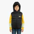 Ativo piumino smanicato con cappuccio bambino nero