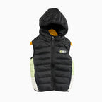 Ativo piumino smanicato con cappuccio bambino nero