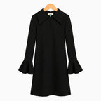 Dixie abito nero con colletto e maniche a campana bambina | CDifferent Outlet