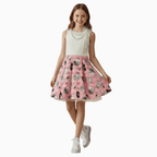 Miss Grant vestito elegante bianco e rosa con perle - Abbigliamento bambini firmato | CDifferent Outlet