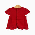 Mayoral t-shirt manica corta neonata con pizzo sangallo rossa - Abbigliamento bambini firmato | CDifferent Outlet