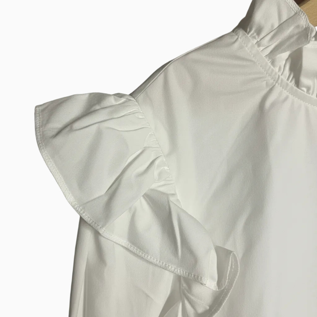 Alice Pi camicia elegante avorio con volants e collo arricciato bambina