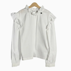 Alice Pi camicia elegante avorio con volants e collo arricciato bambina