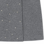 dettaglio strass argento tessuto melange gonna shorts