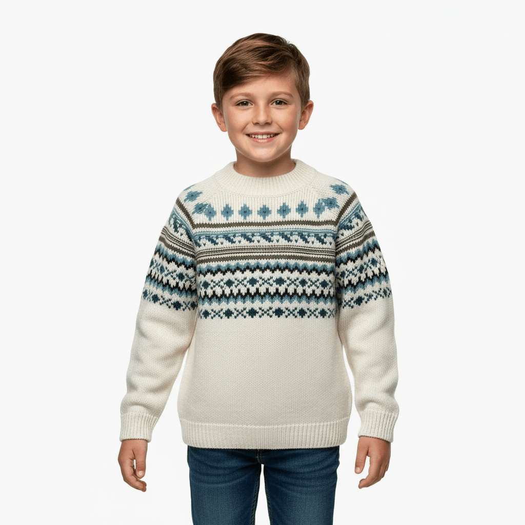 Blukids maglione montagna bambino panna