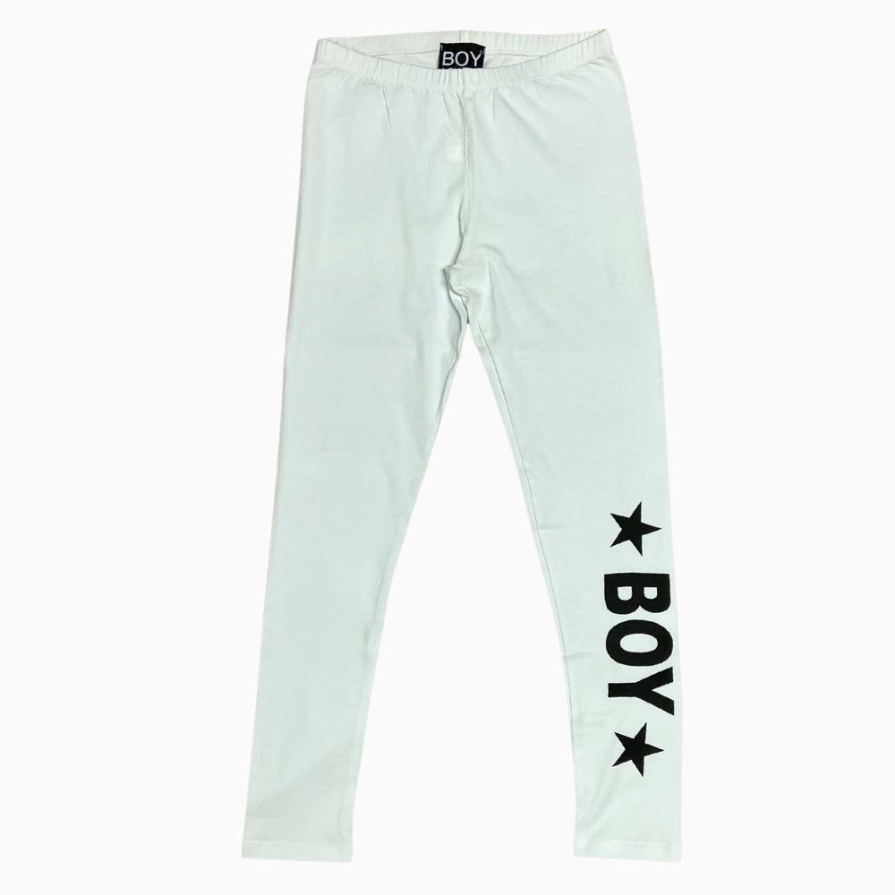 Boy London leggings bambina bianco