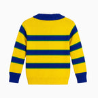 Daniele Alessandrini maglione a righe gialle e blu con logo neonato | CDifferent Outlet