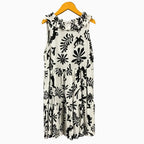 Please vestito bambina bianco e nero lino - Abbigliamento bambini firmato | CDifferent Outlet