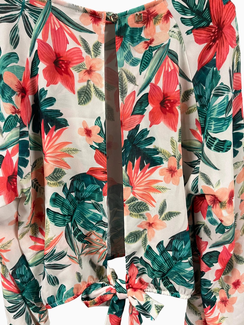 Kocca blusa floreale bambina verde e corallo - Abbigliamento bambini firmato | CDifferent Outlet